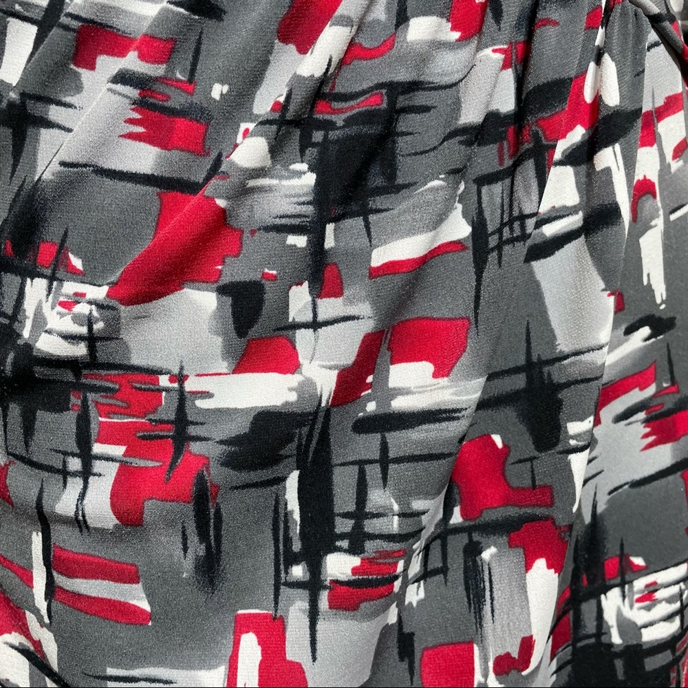 Laundry by Shelli Segal red and black abstract dress / 4 / Excellent condition - Picture 11 of 12